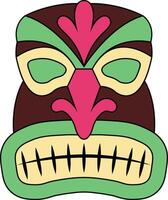 illustrazione di etnico tiki maschera. hawaiano totem cultura nel cartone animato design vettore