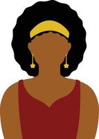 africano donna avatar nel piatto design. isolato illustrazione su bianca sfondo. vettore