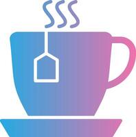 tazza di tè glifo pendenza icona design vettore