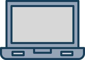il computer portatile schermo linea pieno grigio icona vettore