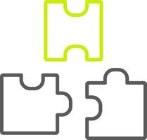icona a due colori della linea del puzzle vettore