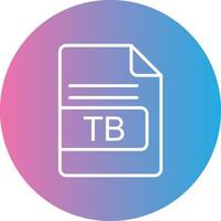 tb file formato linea pendenza cerchio icona vettore