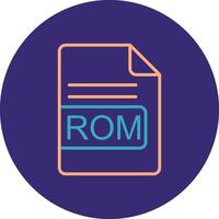 rom file formato linea Due colore cerchio icona vettore