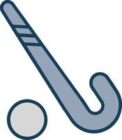 hockey linea pieno grigio icona vettore