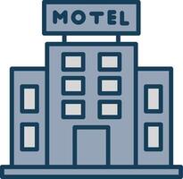 motel linea pieno grigio icona vettore