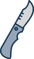 coltello linea pieno grigio icona vettore
