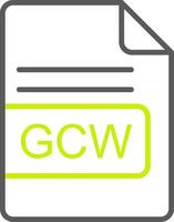 gcw file formato linea Due colore icona vettore
