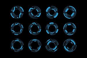 impostato di astratto hud il giro telaio tecnologia design elementi. futuristico utente interfaccia vettore