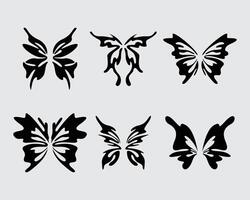 farfalla collezione clip arte illustrazione silhouette t camicia design manifesto carta tagliare su etichetta Stampa arte modificabile vettore
