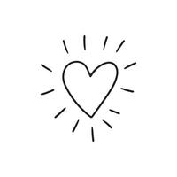 mano disegnato schema illustrazione con cuore. amore scarabocchio icona. clip arte per San Valentino giorno vettore