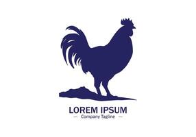 gallina o cazzo o Gallo logo icona silhouette isolato vettore