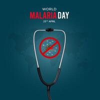 mondo malaria giorno consapevolezza giorno sociale media manifesto design vettore