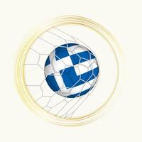 Grecia punteggio obiettivo, astratto calcio simbolo con illustrazione di Grecia palla nel calcio rete. vettore