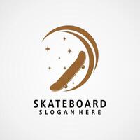 skateboard logo design illustrazione vettore