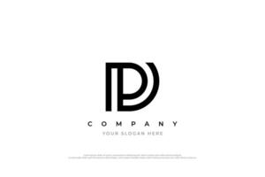 iniziale lettera pd logo design vettore