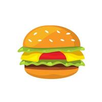 Hamburger con formaggio e lattuga, Perfetto per cibo blog, ristorante menu, pubblicità campagne, sociale media messaggi, e culinario disegni vettore