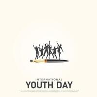 internazionale gioventù giorno, creativo Annunci, 3d illustrazioni vettore
