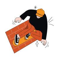 handrawn skateboard illustrazione vettore