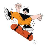 handrawn skateboard illustrazione vettore