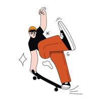 handrawn skateboard illustrazione vettore