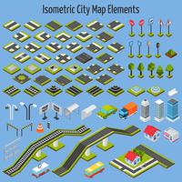 Elementi di mappa città isometrica vettore