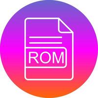rom file formato linea pendenza cerchio icona vettore