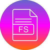 fs file formato linea pendenza cerchio icona vettore