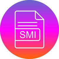 smi file formato linea pendenza cerchio icona vettore