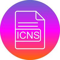 icns file formato linea pendenza cerchio icona vettore