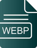 webp file formato glifo pendenza icona vettore