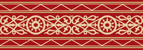 oro e rosso senza soluzione di continuità yakut ornamento. infinito confine, telaio di il settentrionale popoli di il lontano est vettore