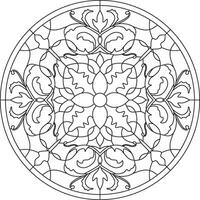 il giro monocromatico floreale europeo nazionale modello. etnico cerchio ornamento di antico Grecia, romano impero. vettore