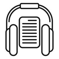 ascolta nuovo audiolibro icona schema . in linea libreria vettore
