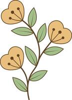 mano disegnato floreale botanico ramo nel minimalista stile. isolato illustrazione su bianca sfondo vettore
