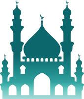 islamico moschea silhouette con pendenza colore. isolato illustrazione vettore