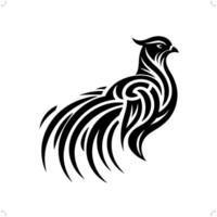 fagiano, pollo nel moderno tribale tatuaggio, astratto linea arte di animali, minimalista contorno. vettore