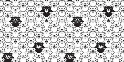 orso senza soluzione di continuità modello polare orso razza cartone animato ripetere sfondo piastrella sfondo illustrazione design vettore