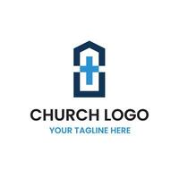 Chiesa attraversare Bibbia logo vettore