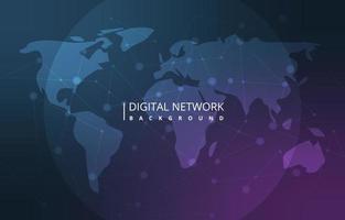 mappa globale connessione di rete digitale sfondo della tecnologia internet vettore