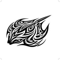 Stingray pesce nel moderno tribale tatuaggio, astratto linea arte di animali, minimalista contorno. vettore