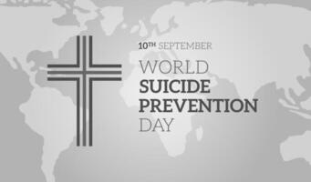 mondo suicidio prevenzione giorno sfondo con cristiano attraversare vettore