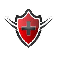 rosso scudo logo design proteggere e sicurezza attività commerciale vettore