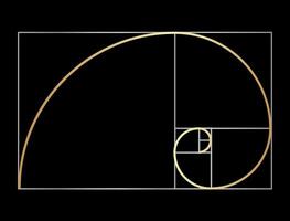 fibonacci o d'oro rapporto nero sfondo illustrazione vettore