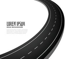 asfalto curva strada traccia sentiero sfondo design vettore