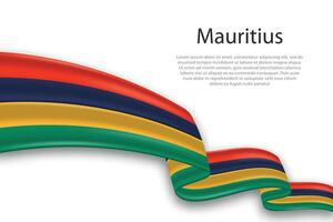 astratto ondulato bandiera di mauritius su bianca sfondo vettore