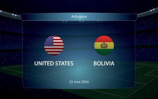 unito stati vs Bolivia. America calcio torneo 2024 vettore