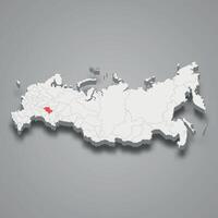 tatarstan regione Posizione entro Russia 3d carta geografica vettore