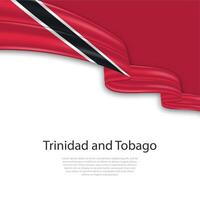 agitando nastro con bandiera di trinidad e tobago vettore