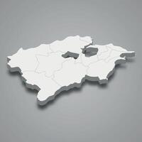 3d isometrico carta geografica di biserta è un' governatorato di tunisia vettore