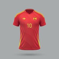 3d realistico calcio maglia Spagna nazionale squadra 2024 vettore